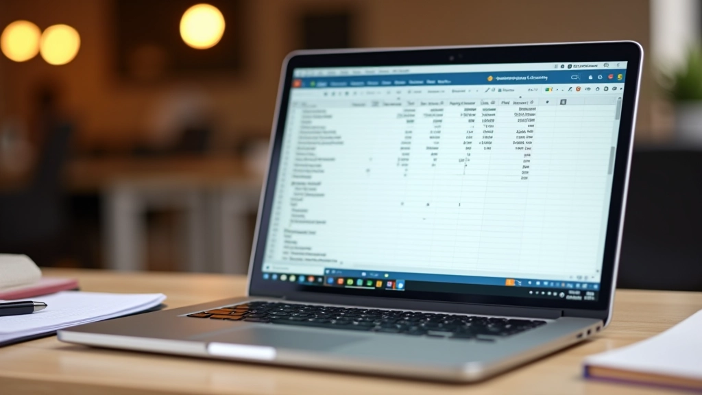 Laptop mit offener Ausgabenliste und Kategorisierung von Geschäftskosten