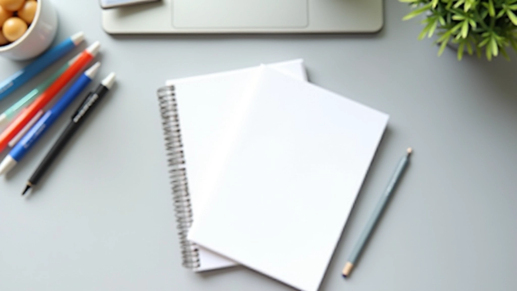 Persönliches Budget-Planung mit Notizbuch, Stiften und Finanzcharts auf grauem Schreibtisch, minimalistische Anordnung, helle natürliche Beleuchtung