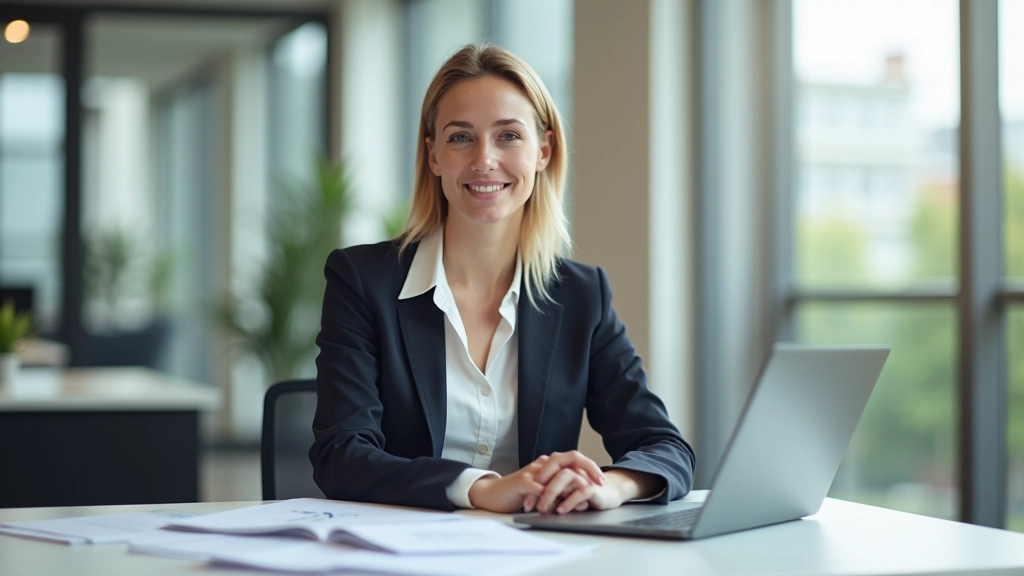 Freiberufler arbeitet an Finanzplanung mit Laptop und Dokumenten am modernen Schreibtisch